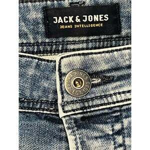 JACK & JONES Glenn Slim Fit Medium Wash Stretch Button Fly Jeans